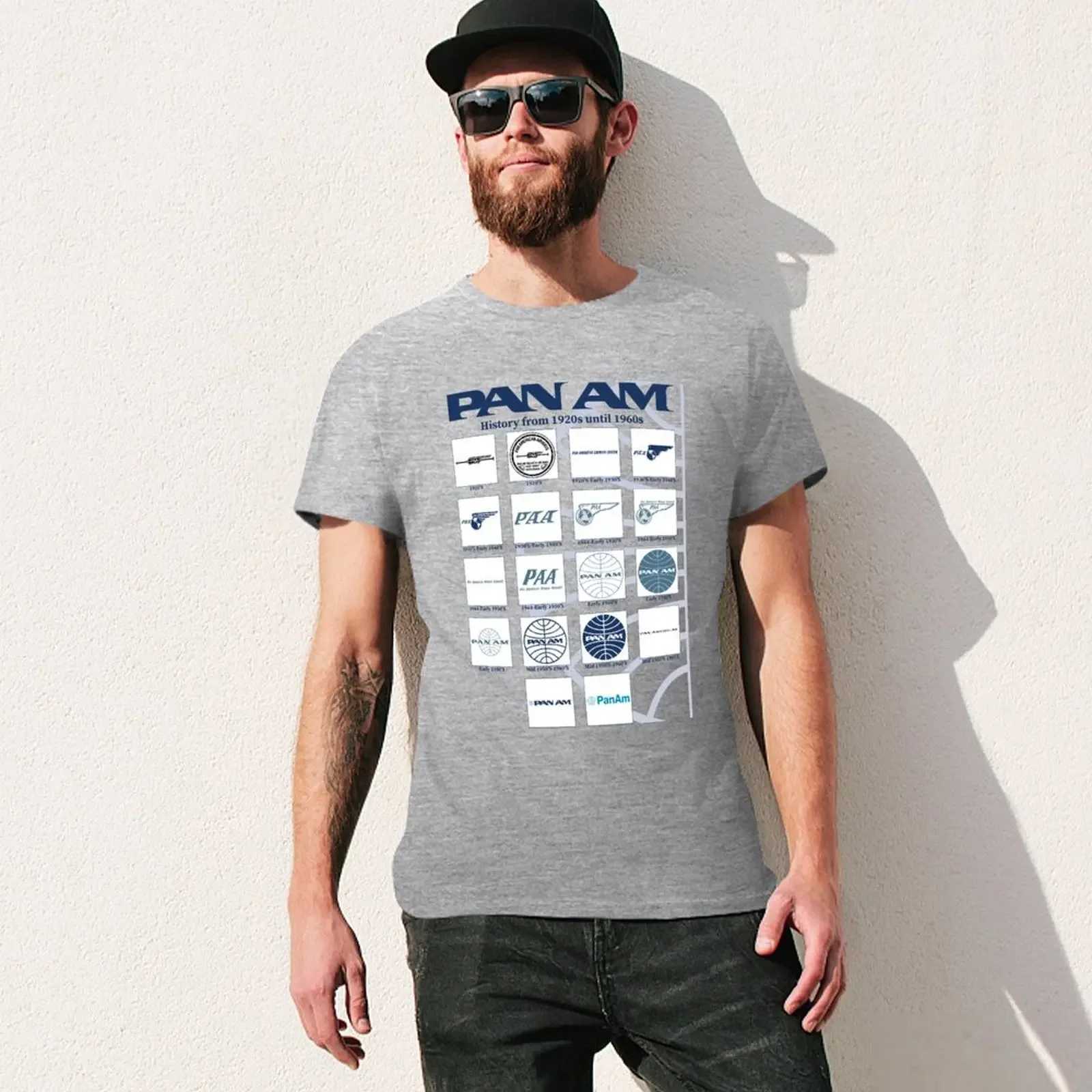 Мужские футболки с 1920-х годов по 1960-е годы История Pan American Airlines милые футболки в мягкой обложке Аниме и быстро высыхают черные футболки2403