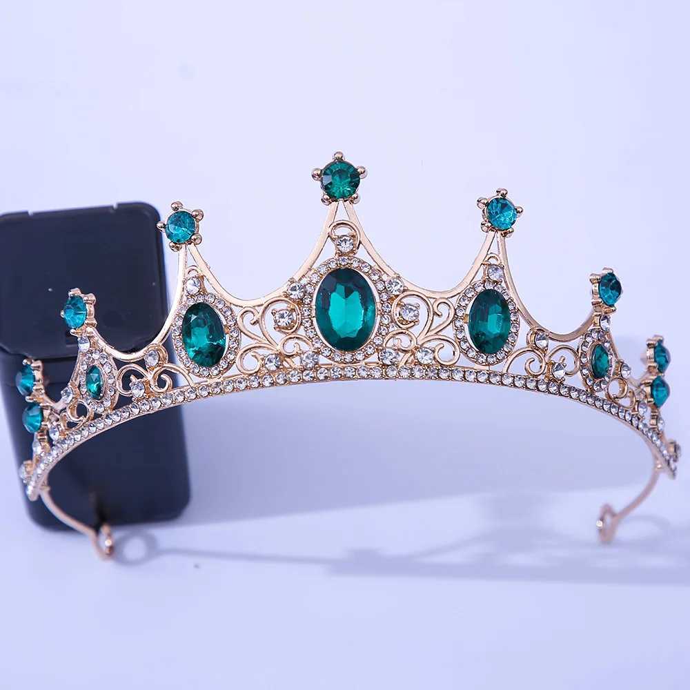 Tiaras Luxus elegante lila Rose rote Kristallkronhaarzubehör Tiara Frauen Party Strassbrautkrone neuer Haarschmuck