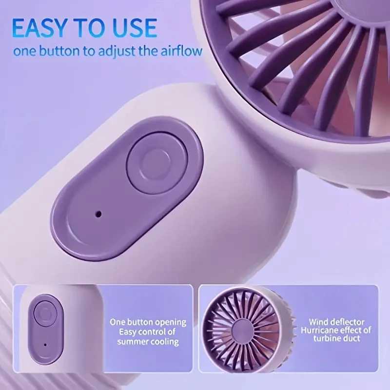 Ventilateurs électriques Small Van USB ventilateur électrique Mini Fan de poche portable compact à 3 vitesses Cool Fan extérieur Étudiant Dormitory Desktop Gift D240429