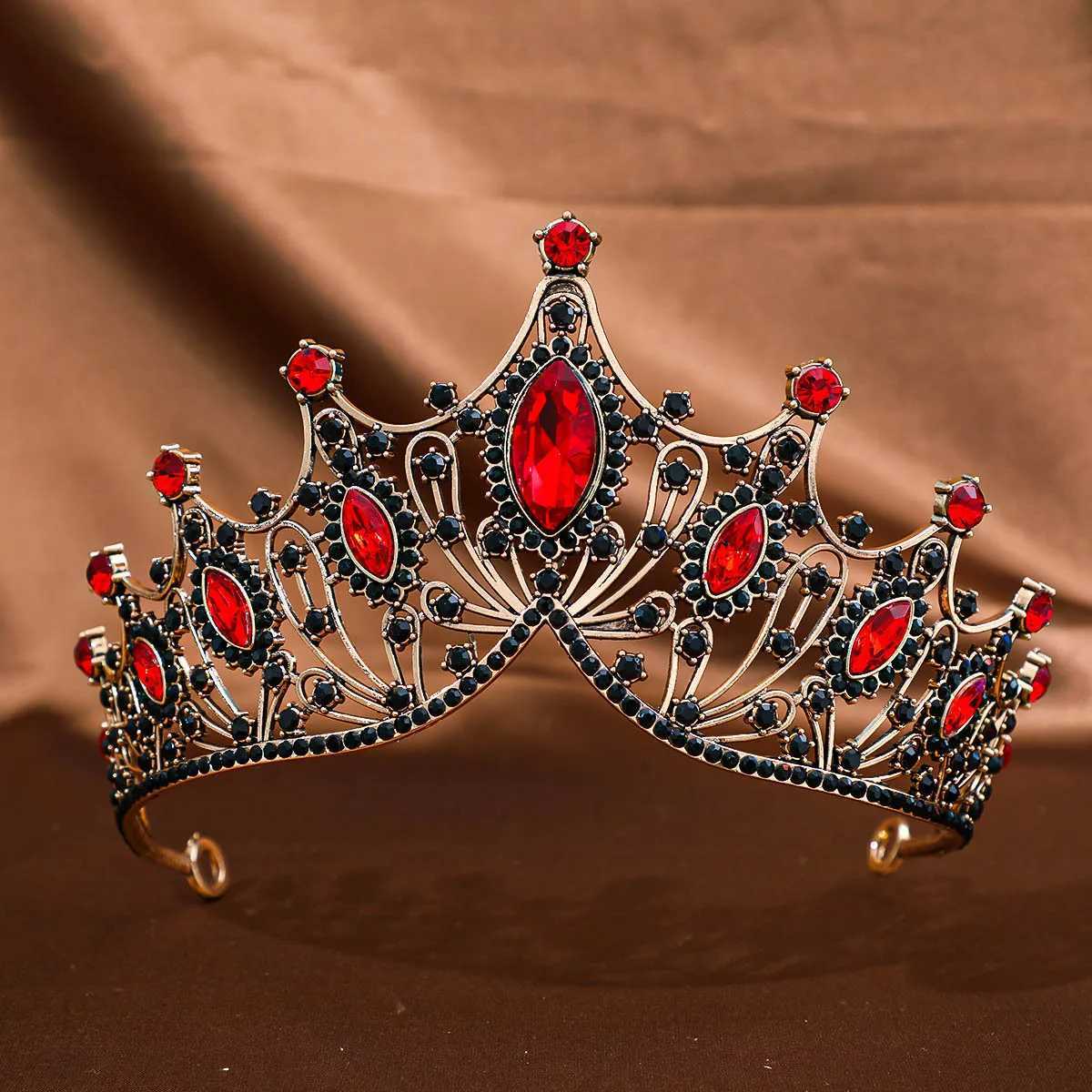 Tiaras Baroque Vintage Big Crystal Tiara Women Wedding Girls Birthday Party Punk Fashion Dress Crown Hair Accessories