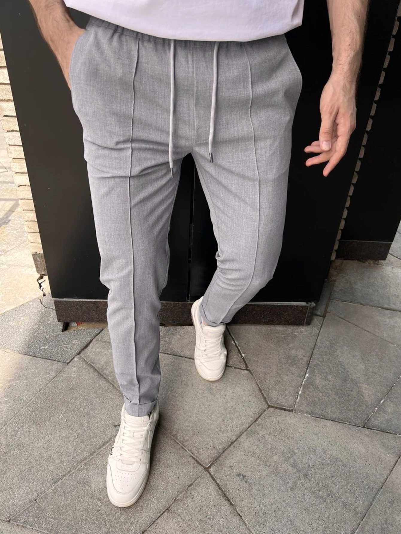 Herrenhosen Herren Joggingpants Modedetails Streetstyle Elastic Taille Head Jogger Daily Casual Hosen Licht Businessl2405