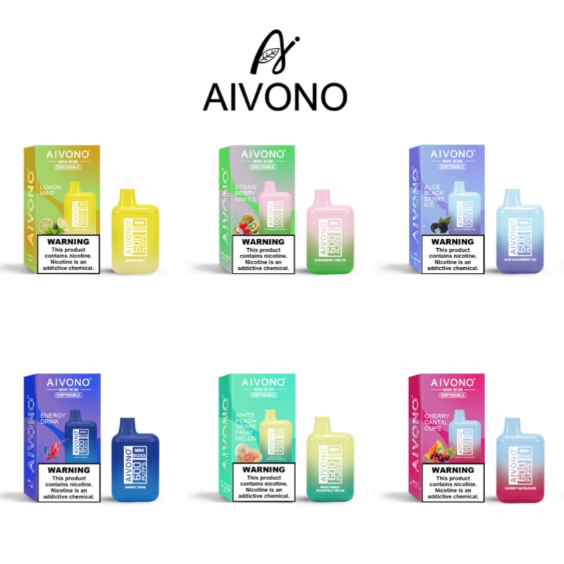 Authentieke Aivono Aim Mini Box 600 Puffs plus Wegwerp TPD -versie E Sigaret met 400 mAh Batterij voorgevuld 10 ml POD Ske Crystal Bar Elf 600 Puffs