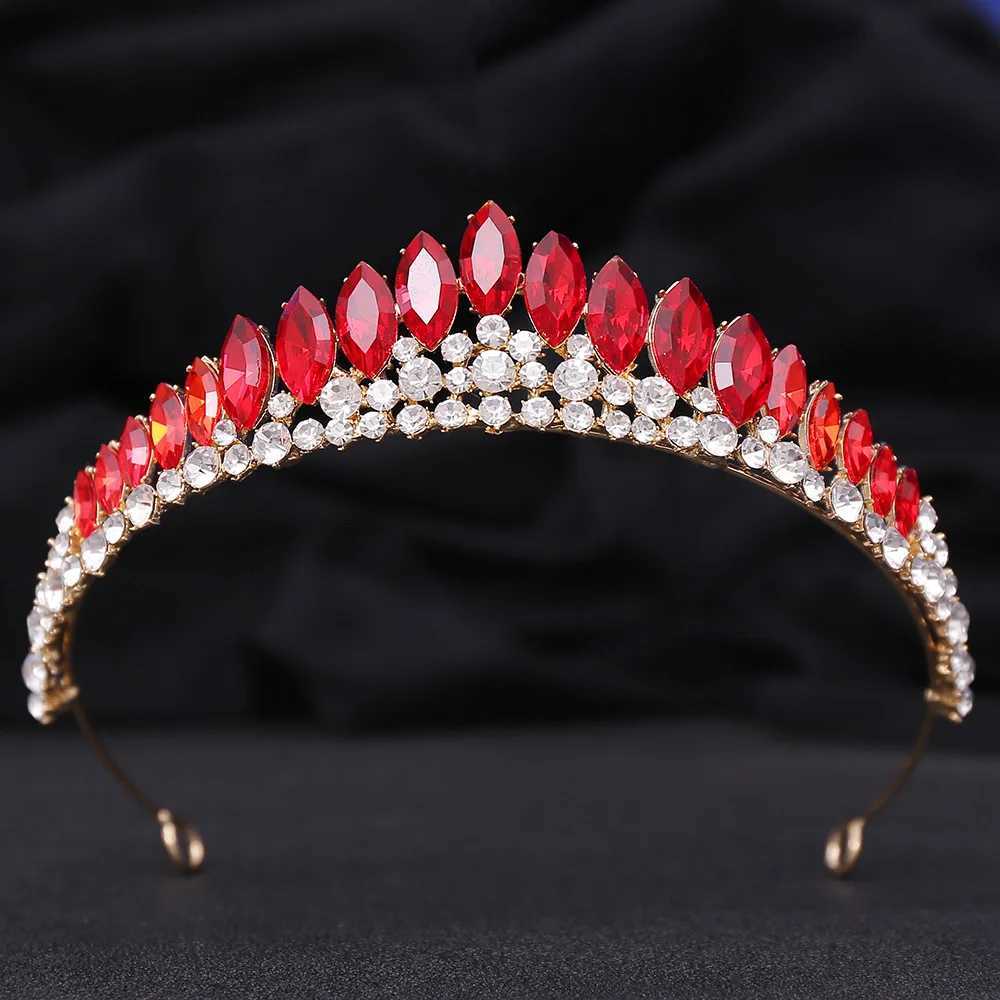 Tiaras Korean Sweet Cute AB Crystal Tiara Crown For Women Girls Wedding Elegant Luxury Princess Party Hair Dress Jewelry