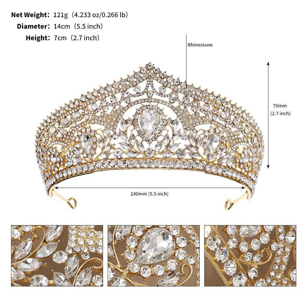 Tiaras es elegantes cristal de lujo tiara corona para mujeres fiesta de boda de niñas 2023 Nuevo vestido de novia accesorios de joyería