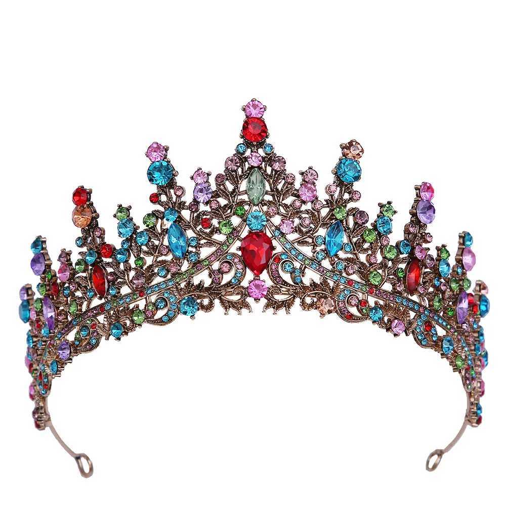 Tiaras Baroque Multicolor Crystal Tiara Crown for Women Wedding Party