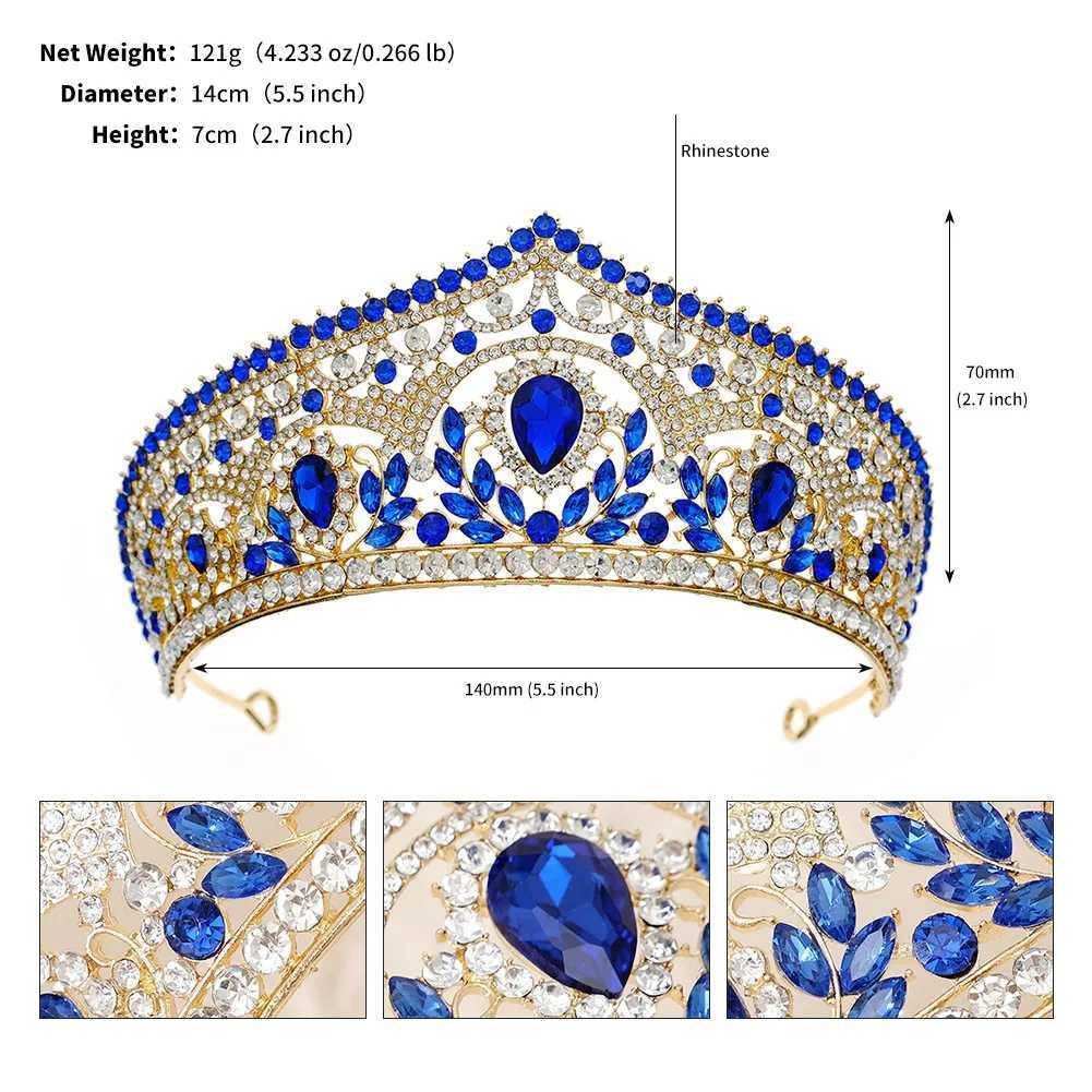Tiaras 5 kolorów elegancka luksusowa kryształowa korona tiara dla kobiet dziewcząt wesel