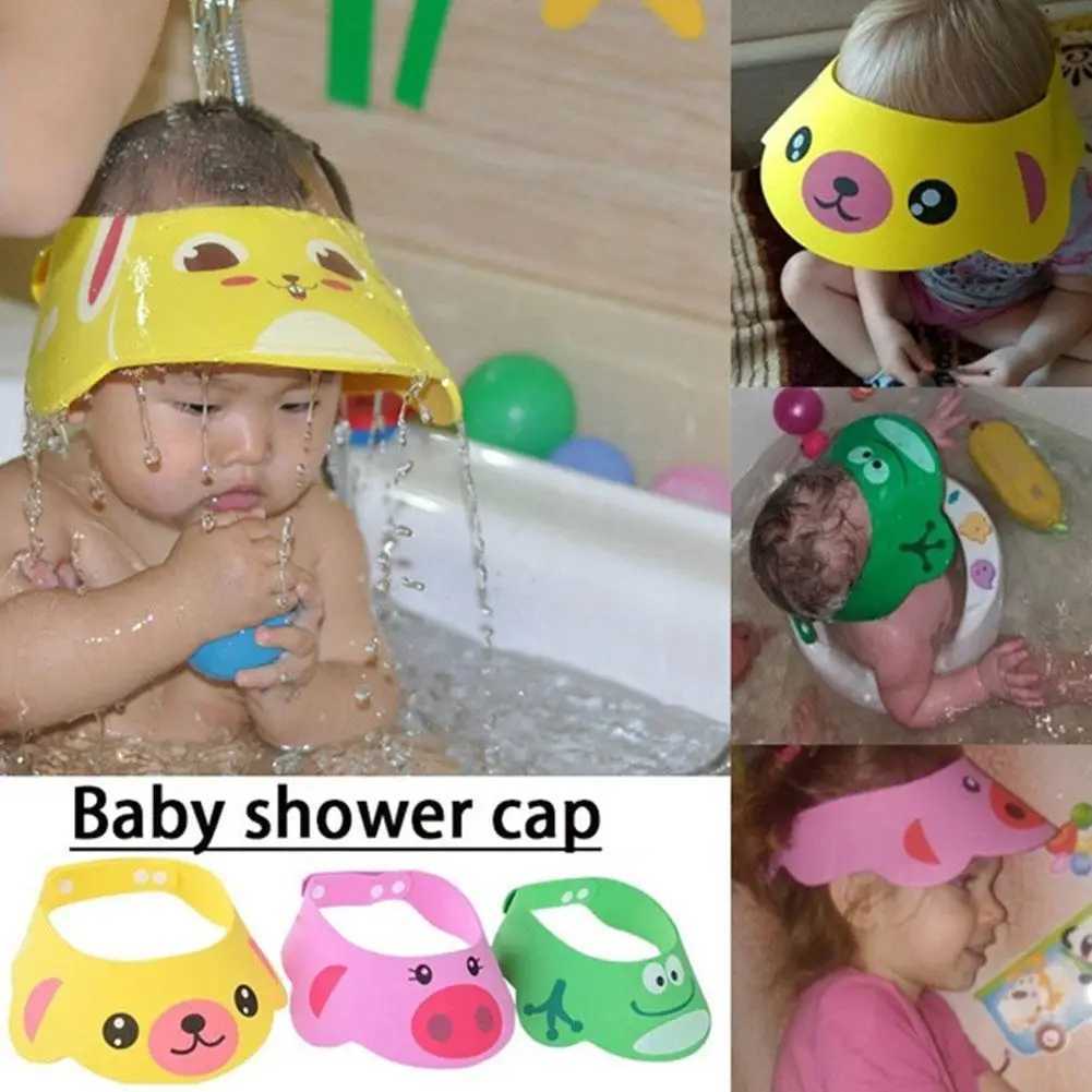 Dusch Caps Childrens Badrum Solshade Cap Mjuk och justerbar baby shower Cap Childrens Shampo Badrum Vattentät och skyddande schampool2404