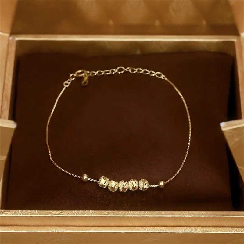 Chaîne Bracelet des perles de transfert minimaliste pour femmes Bracelet de charme de balle de couleur or coréen pour femmes pour femmes bijoux accessoires