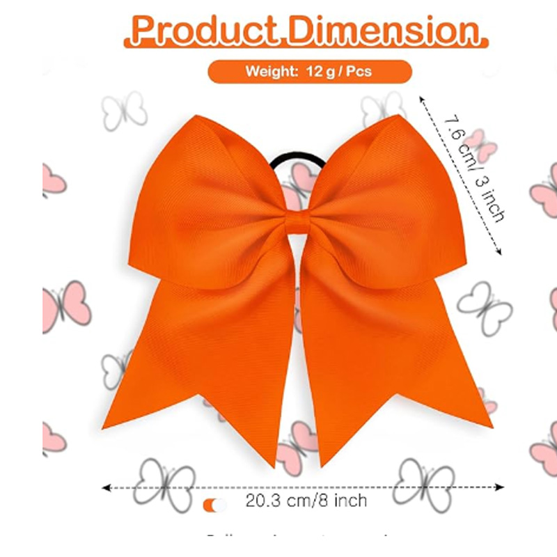 / paquetes Jumbo Cheerleading arco de 8 pulgadas Bows Bows Bown Bowning Bowning Bows con soporte de cola de caballo para chicas adolescentes Softbol Cheerleader Outfit Uniforme