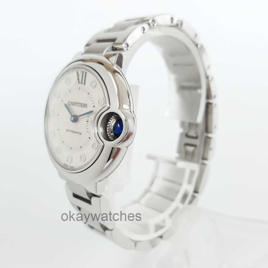 Unisex Dials Automatic Working Watches Carter New Damen Watch Blue Ballon 33 Diamant Set Mechanical We902074