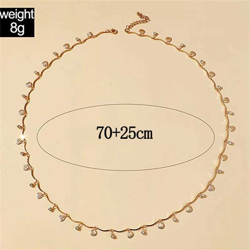 Waist Chain Belts Girl Beach Conch Tassel Belly Chains For Women Gold Silver Color Rhinestone Bikini Waist Body Chain Jewelry Versatile Acessories d240430