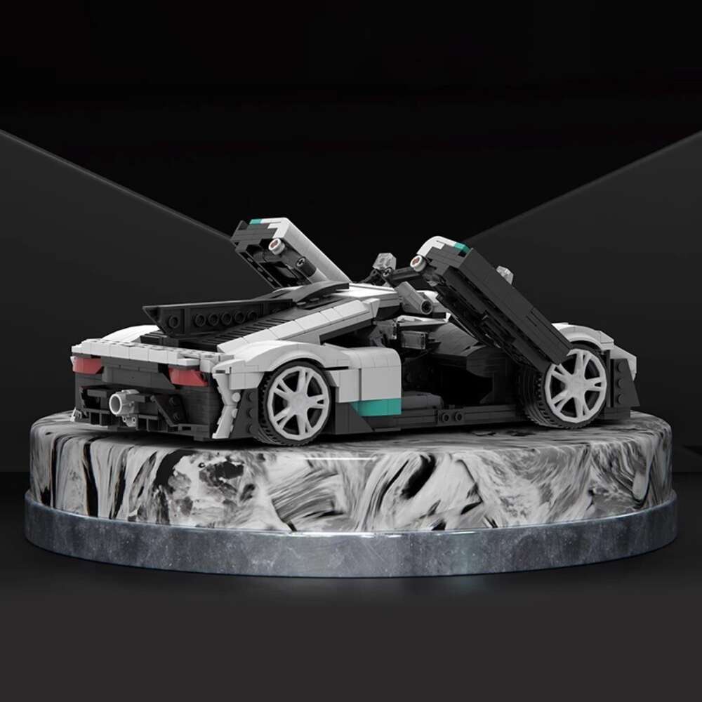 Giocattolo esterno compatibile con modello di auto MOC Lego, Mercedes AMG un set di giocattoli modulari, regalo ragazzi