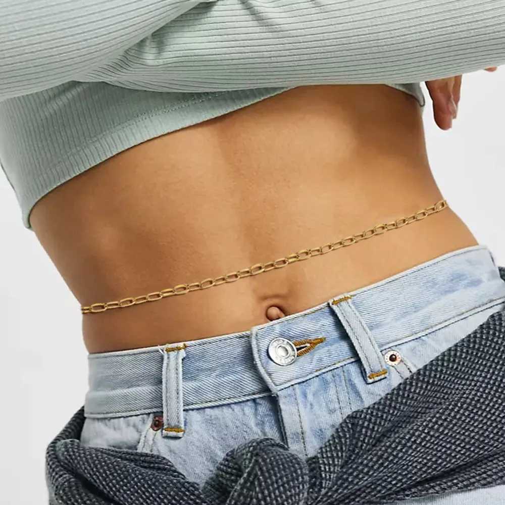 Ceintures de la chaîne de taille Minamama en acier inoxydable épais graptueuse chaîne de ventre pour femmes bikini de plage minimaliste