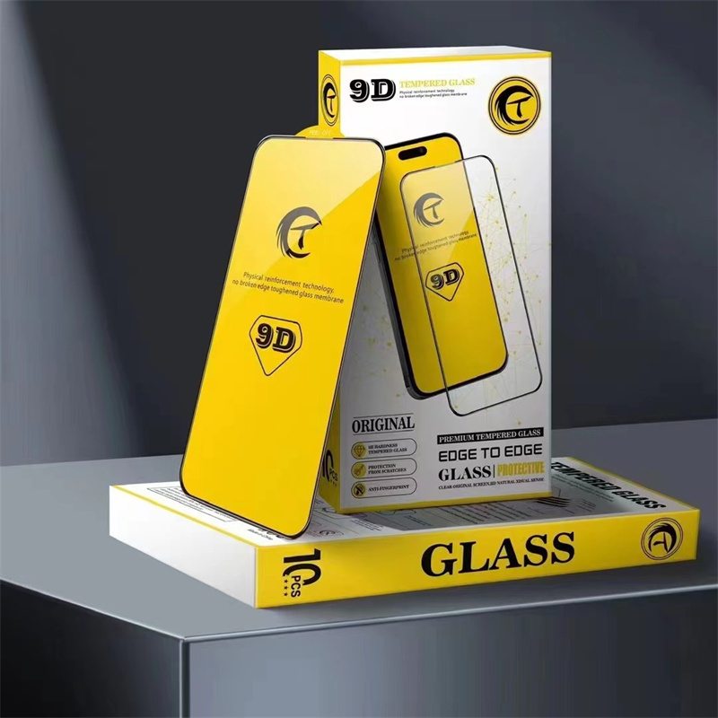 Wysokiej jakości 9D Temperowane szkło dla iPhone'a 11 12 14 Plus 15 Pro Max Pełny screen klejowy Film dla iPhone'a 6 7 8 plus x mini 10 szt.