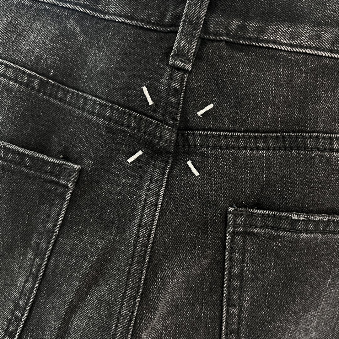 2024 Spring herfst borduurbrief afdrukken zipper herenjeans gebleekte licht gewassen man's lange potloodbroek wcnz136