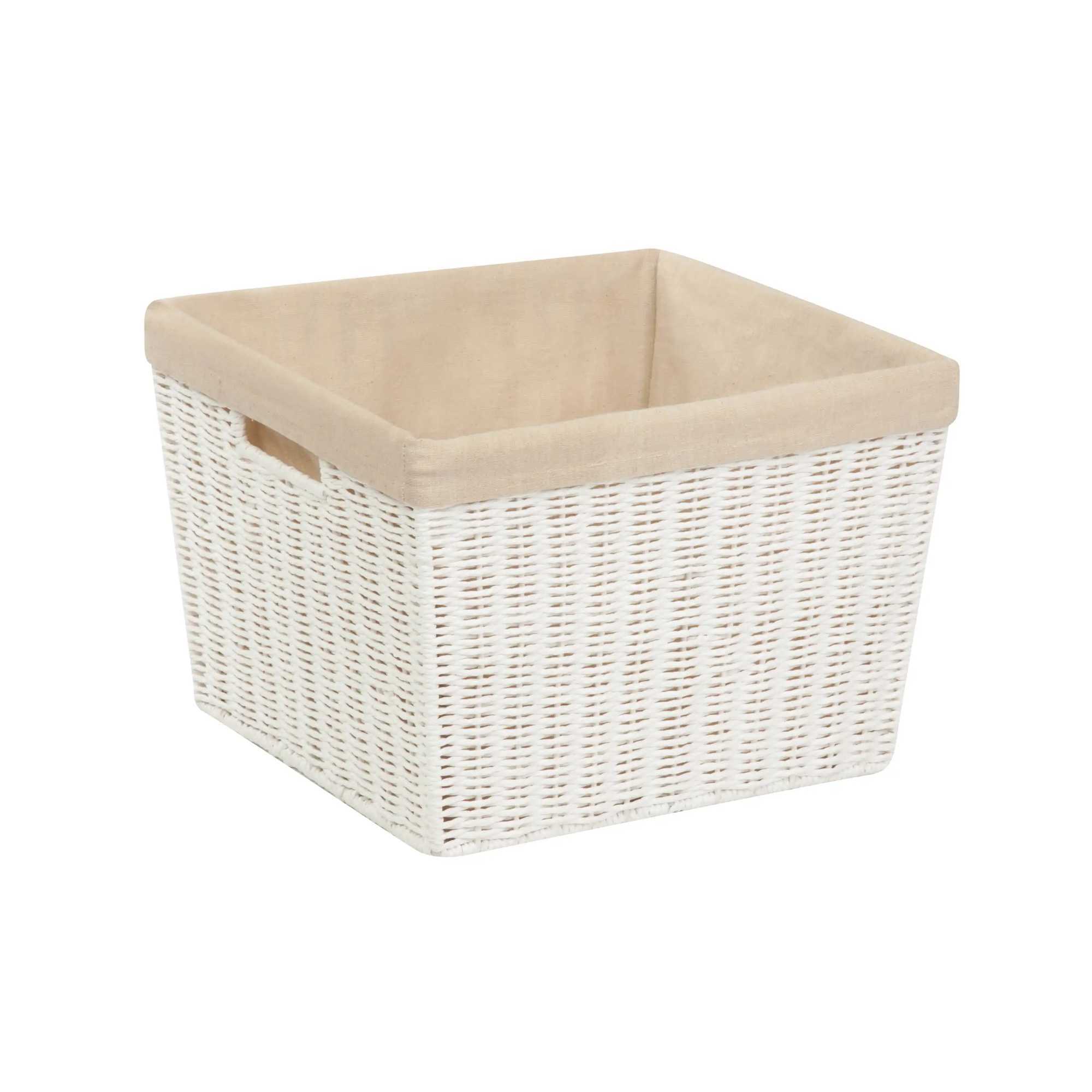 Storage Baskets Honey-Can-Do Paper Rope and Steel Large Storage Basket with Liner White/Natural