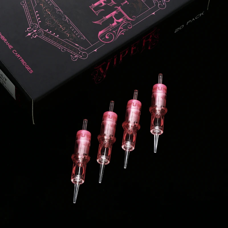 BOX KVALITETS PINK VIPER PMU SHARP Hållbar konsekventa långa spets tatueringsnålar Permanent Makeup Cartridge 240415