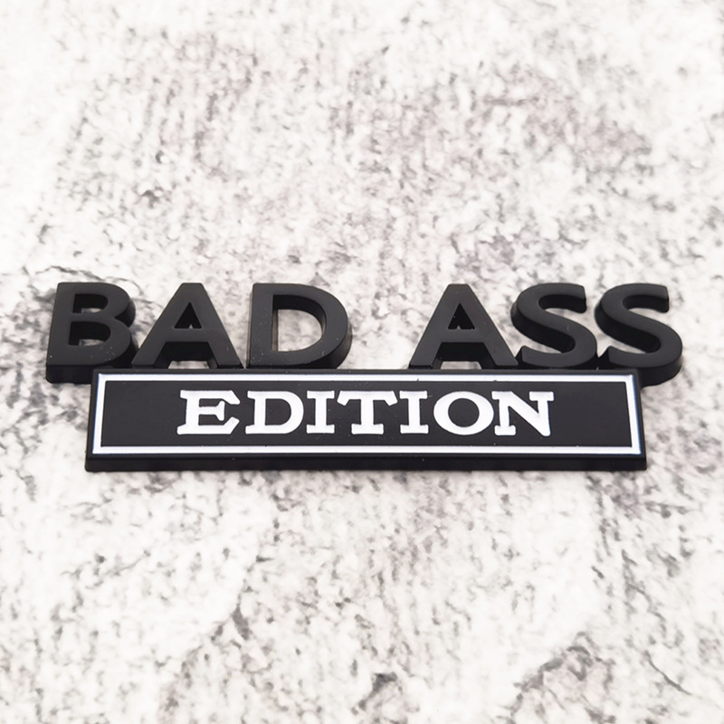 Party Decoration Party Favor Cross Border Hot Selling Car Logo Bad Ass Car Decal Metal Edition Car Body Decal Tail Label