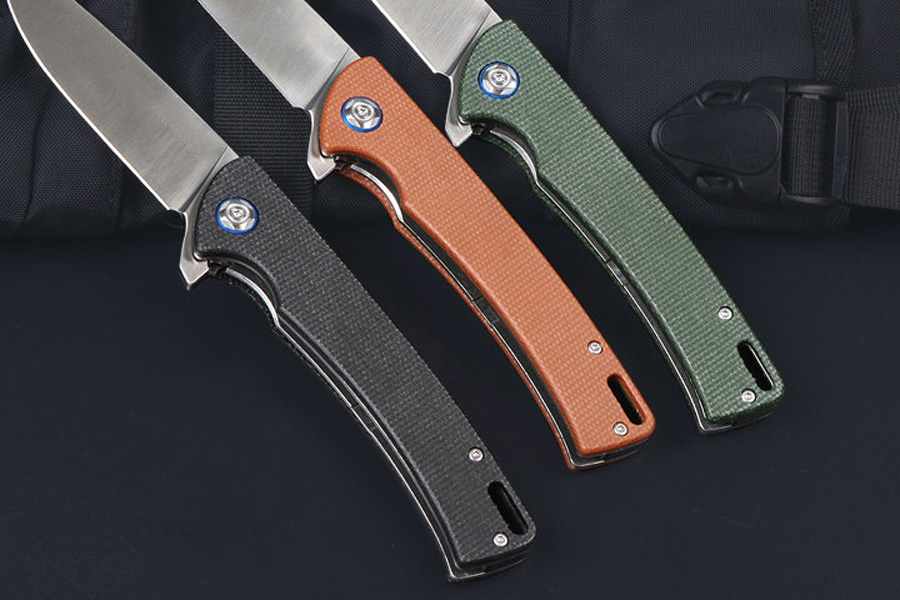 Top Quality M7745 Flipper Folding Knife D2 Satin Blade Micarta Handle Ball Bearing Fast Open Folder EDC Pocket Knives Outdoor Camping Tools