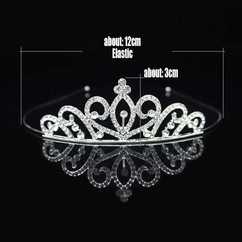 Tiaras Mooie schattige kind prinses tiaras en kronen kristal hoofdband bruids kroon trouwfeest haaraccessoires meisjes mode sieraden