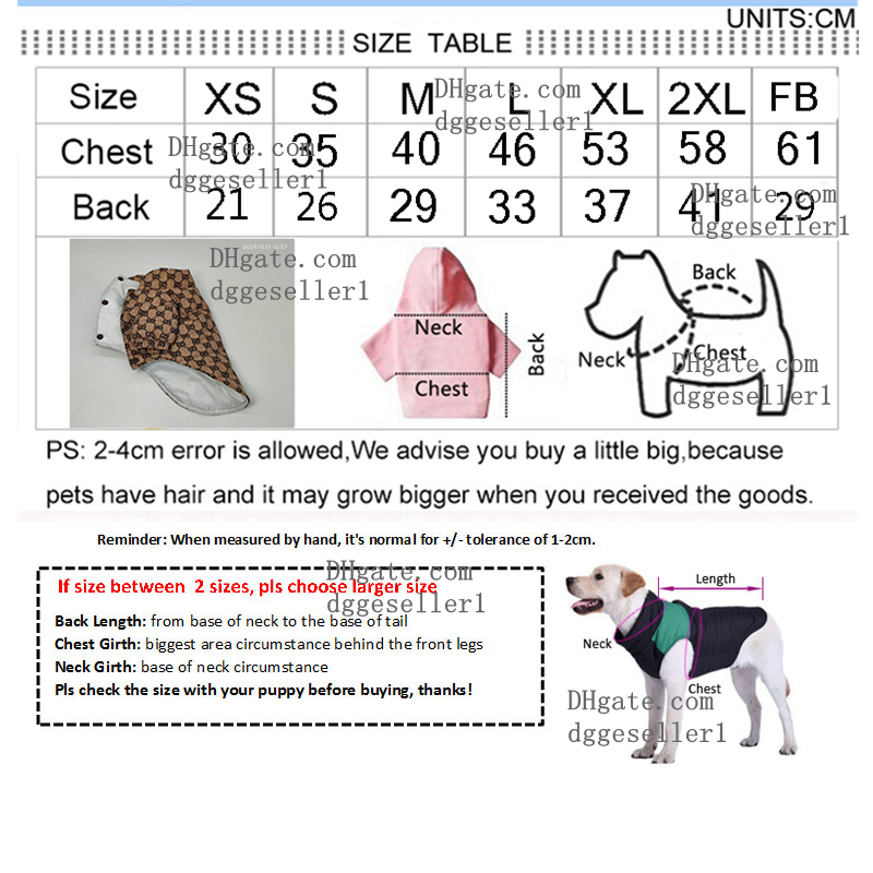 Classic Printed Dog Warm Coats Designer Dog Apparel Luxury Waterproof Windproof Pets Jacket French Bulldog Hairless Cat Pet Autumn Winter Clothes Khaki XXL Y117