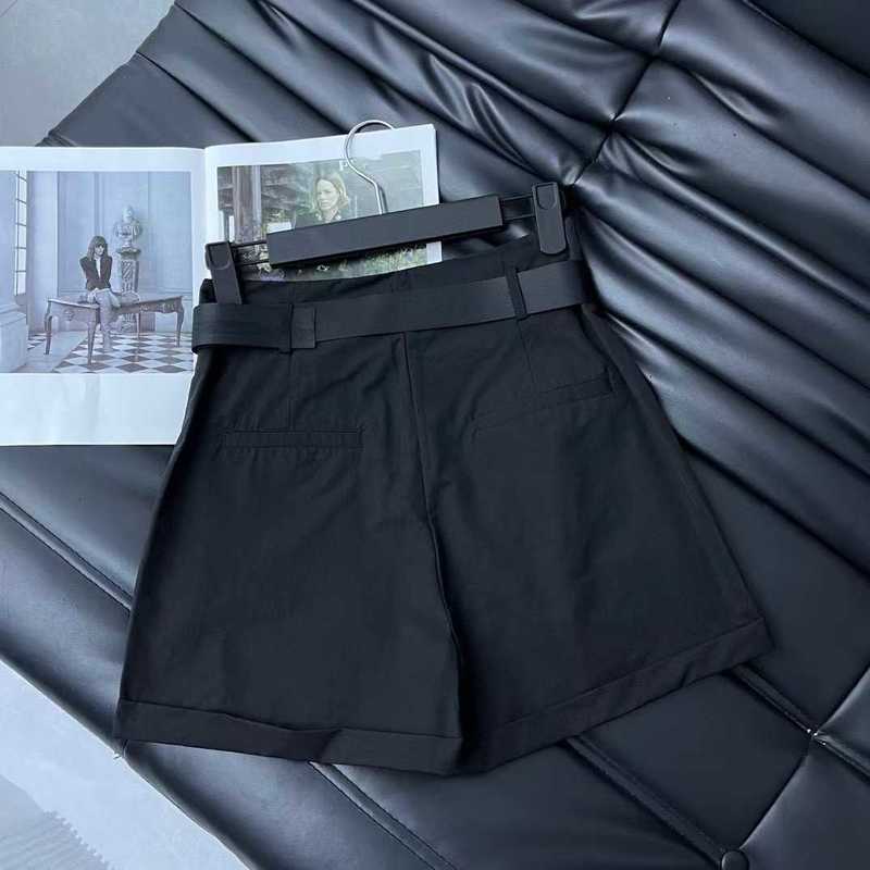 Frauen -Shorts -Designer -Marke Frühling/Sommer Neu zu Hause High Ding Sweet Cool Style Solid Color Lose lässiger, vielseitiger Gürtel gepaart mit kurzer Arbeitspezie Y1YT