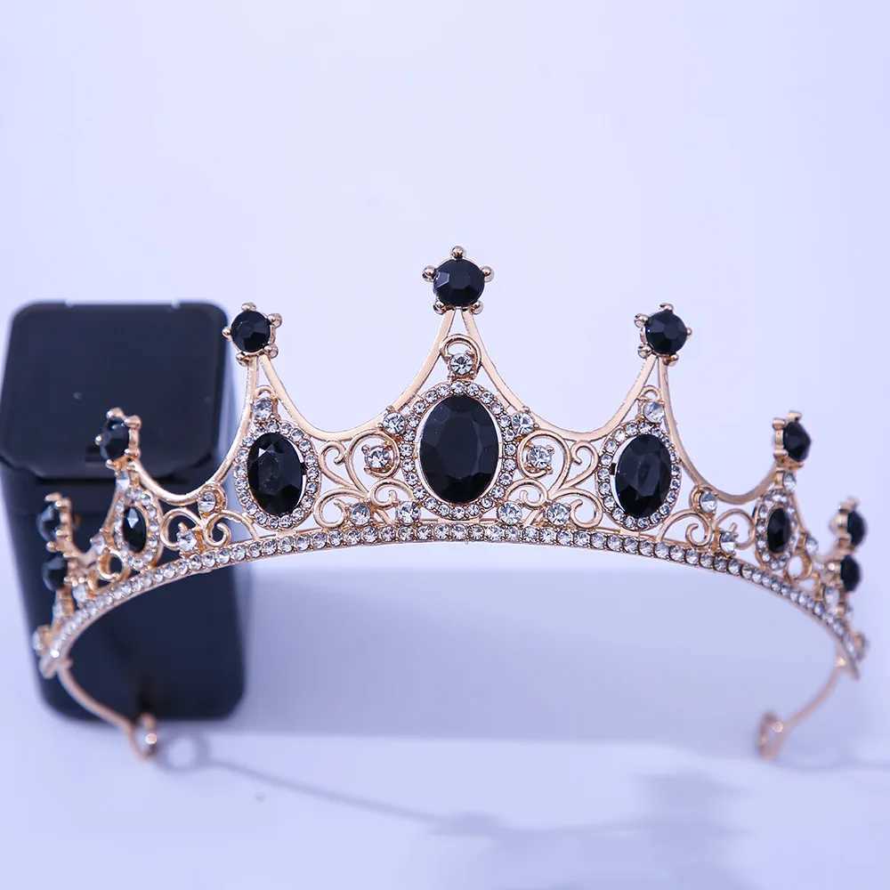 Tiaras Luxus elegante lila Rose rote Kristallkronhaarzubehör Tiara Frauen Party Strassbrautkrone neuer Haarschmuck