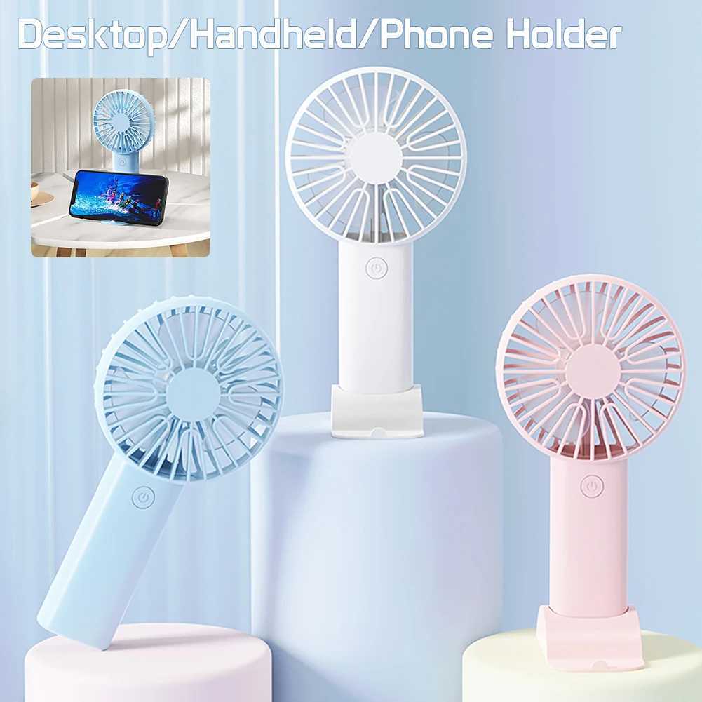 Elektrische Lüfter einfache tragbare Mini -Lüfter Handheld USB wiederaufladbare elektrische Lüfter Desktop Air Cooling Lüfter Outdoor Reise Home Handventilat D240429