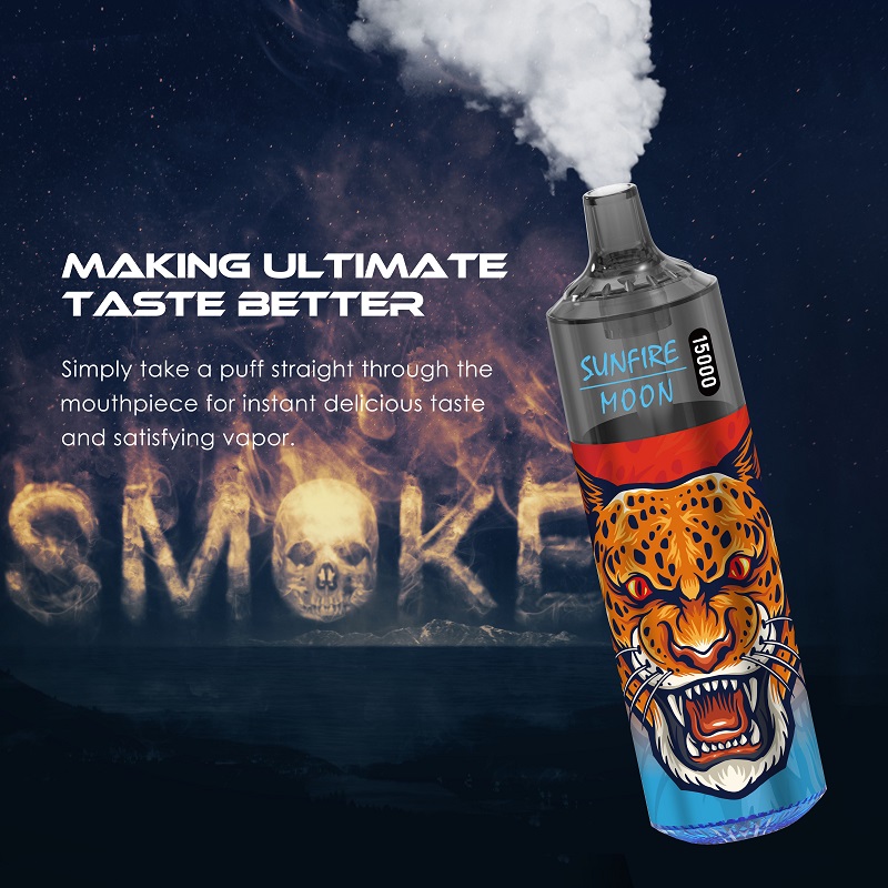 Hot Selling Sunfire Disposable 15000 Puffs Vape Pen RGB Licht 2% 5% E Cig met Oil Core Separation Design voor Tornado 15K Puffs snelle levering aan EU Frankrijk Spanje België