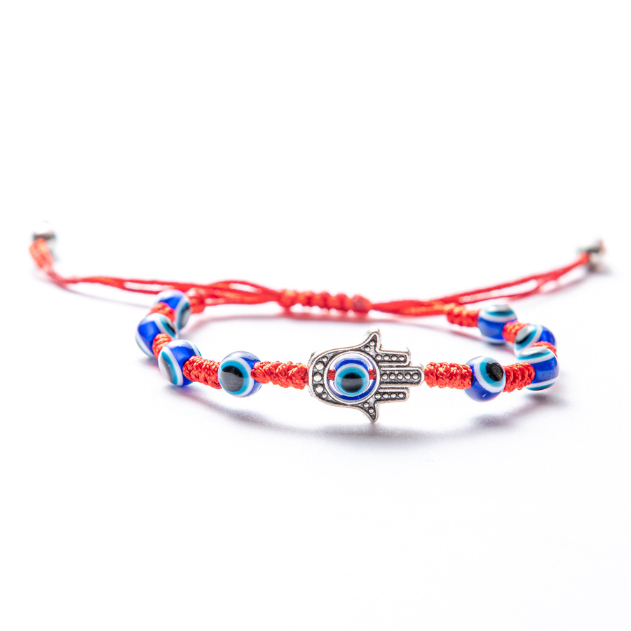 Hamsa Hand Blue Evil Beads Bracciale Pendant Charm Bracciale Lucky Red Braccia intrecciata Bracciale donne uomini gioielli