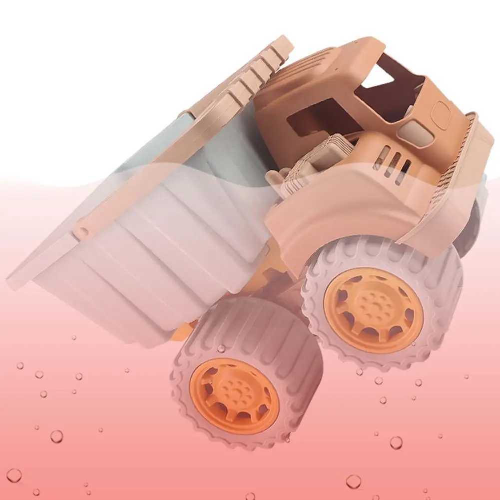 サンドプレイウォーターファンシミュレーションダンプトラックビーチおもちゃ子供用小麦ストローエンジニアリング車両ブルドーザー掘削機用海辺の水道ゲームD240429