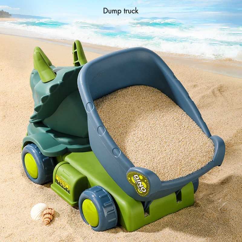 Sable Player Water Fun Summer Seaside Beach Toy Engineering Car Set Baby Beach Game Toy Dinosaur Beach Car Sand Touage Touet Toy Toys Baby Bath Toys D240429