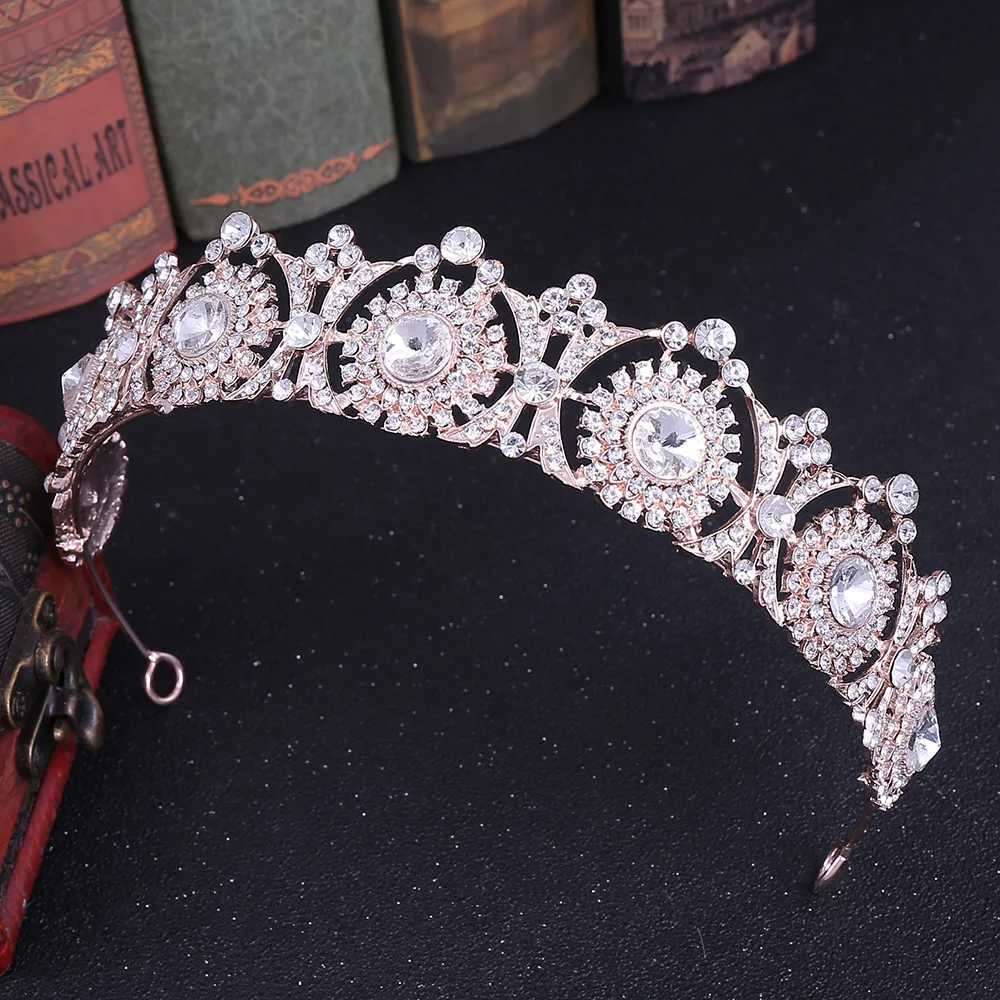 Tiaras Baroque Elegant Girls Crystal Tiara Crown for Women Свадебная вечеринка роскошная роскошная роскошная королева аксессуары подарки подарки украшения ювелирные изделия