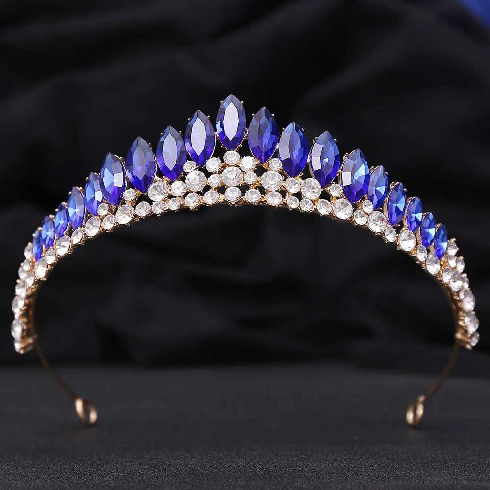 Tiaras Korean Sweet Cute AB Crystal Tiara Crown For Women Girls Wedding Elegant Luxury Princess Party Hair Dress Jewelry