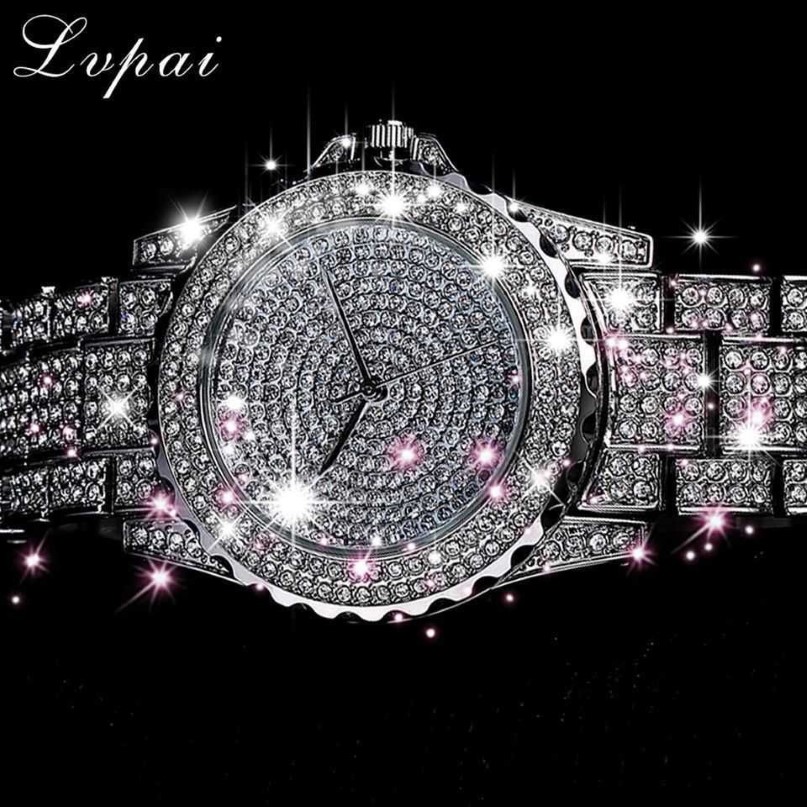 's es Fashion Bling Casual Ladies Female Quartz Gold Watch Crystal Diamond For Women Clock 0926244i