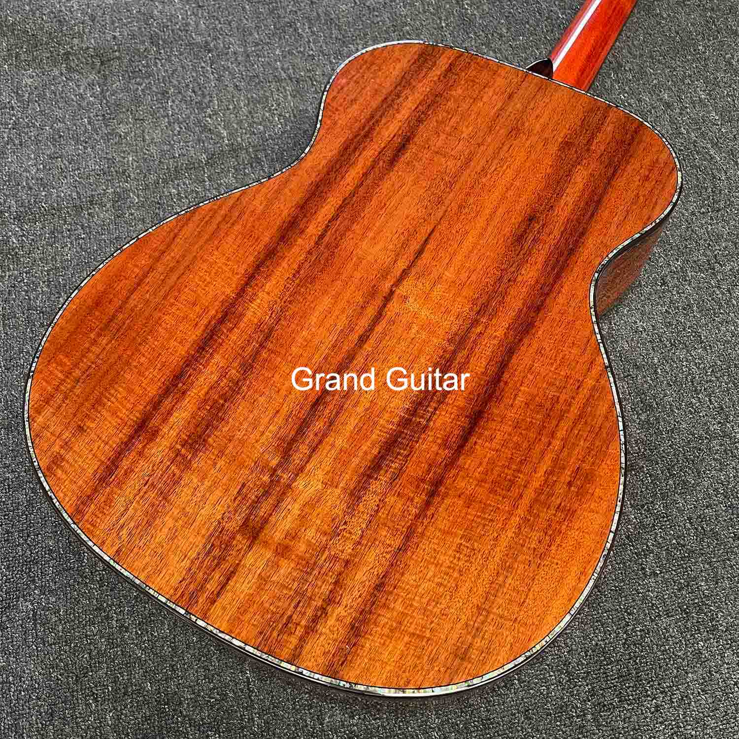 Custom Solid KOA Top OM Body Classic Acoustic Guitar Headstock Inlay