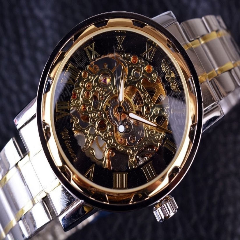 Transparent Gold Watch Men Watches Top Brand Luxury Relogio Male Clock Men Casual Watch Montre Homme Mechanical Skeleton Watch J19276T