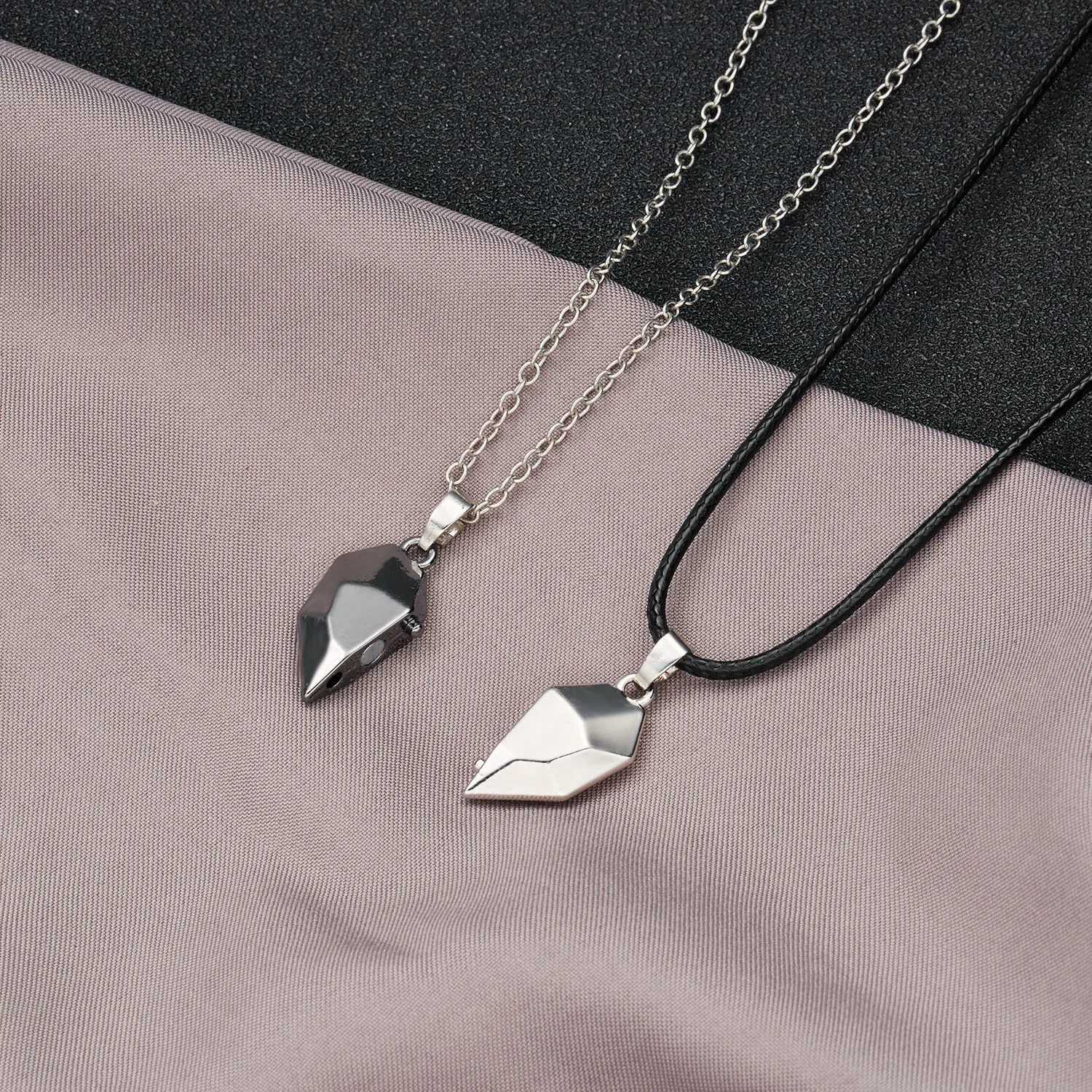 Chokers Magnetic Heart Couple Necklace For Women Valentine's Day Sweater Chain For Best Friend Lovers Wedding Party Gift JewelryL24