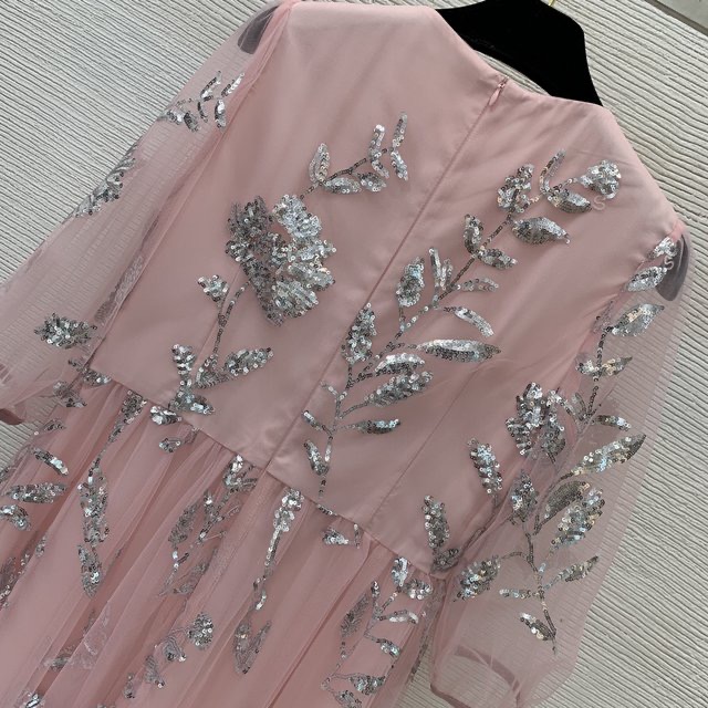 Milan Runway Dress 2024 New Spring Summer O Neck Short Sleeve Fashion Designer Dresses Brand Same Style Dress 0201-2