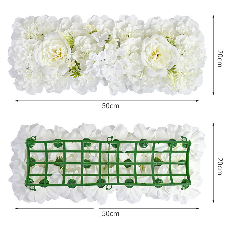 50 cm längd konstgjord båge blomster rad diy siden pioner rosor simulering blommor rader bröllop mittstycke blomma vägg bakgrund