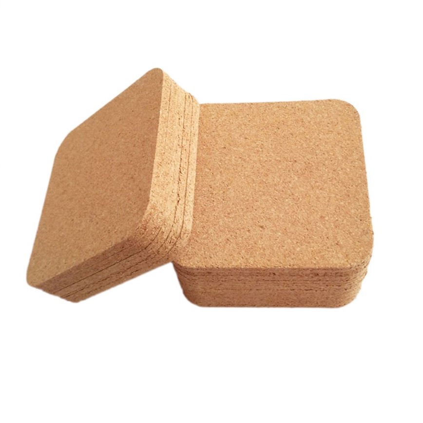 Square Coasters Dampproof Eco-friendly Wooden Heat-resistant Cork Coaster for Bowl Cup Table Y200328268V