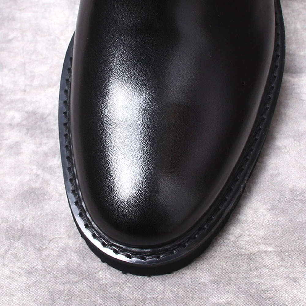 Elegante couro genuíno tornozelo preto marrom pontiagudo fivela nome vestido bota para botas formais sapatos masculinos