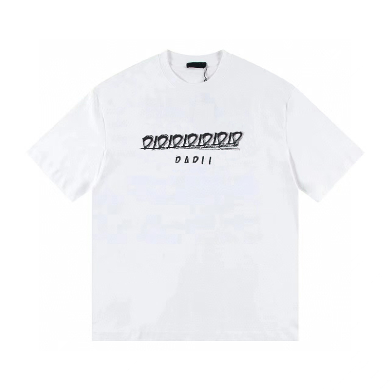 Ny herr designer t shirt män tshirt kvinnor t skjortor vår/sommar rund hals ren bomullsbrev logotyp färgad tryck hög kvalitet par casual lös tees man topp