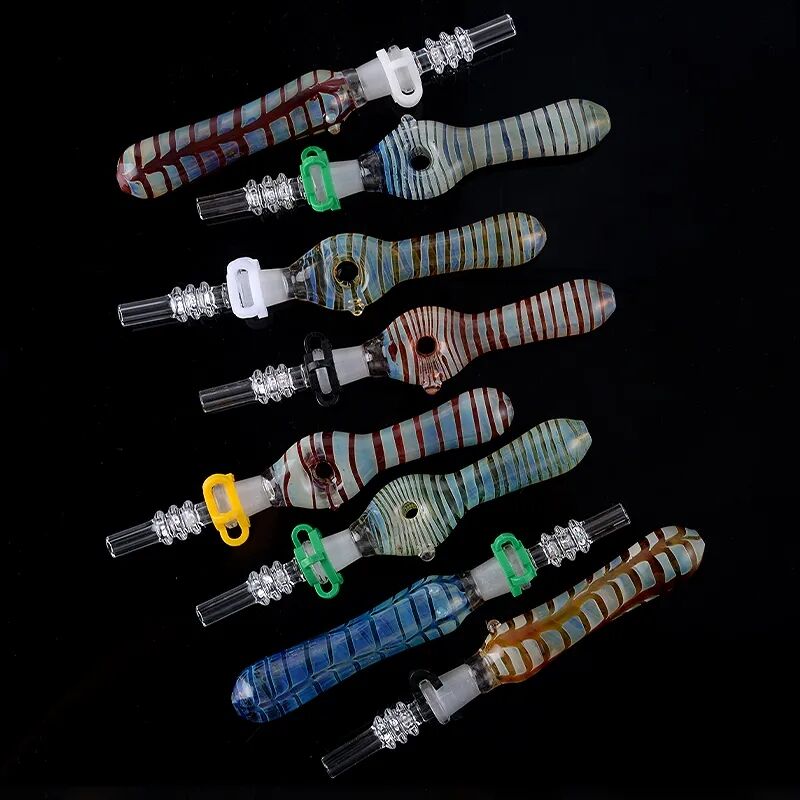 Heady Glass Nectar Collector NC Hookahs Kits with Quartz Tip Dab Straw Oil Rig Smoking Pipe Hand Spoon Pipes NC