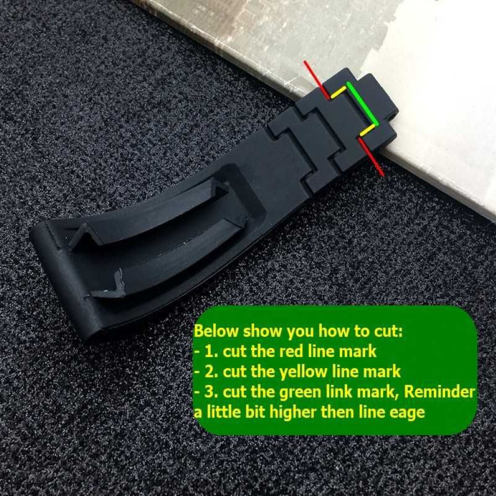 Cinturino nero più corto da 20 mm in gomma siliconica cinturino da ruolo GMT OYSTERFLEX Bracciale tool286E