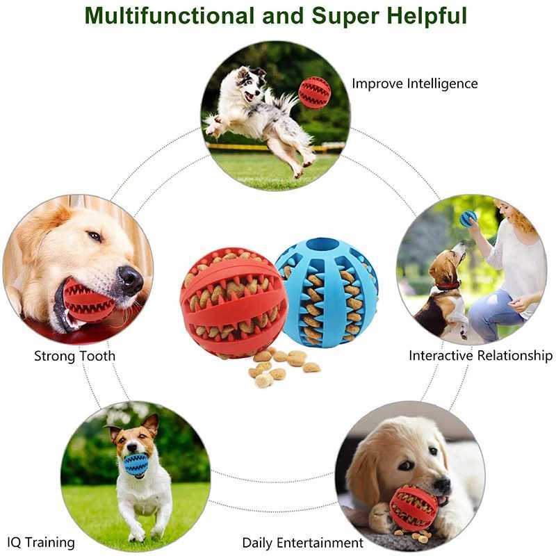 Hundespielzeug Kauspielzeug für Hunde, interaktives Spielzeug, 7 cm, Naturkautschukball, undichte Bälle, Zahnreinigungsbälle für Hunde, Katzen, Kauspielzeug, Zubehör für Hunde