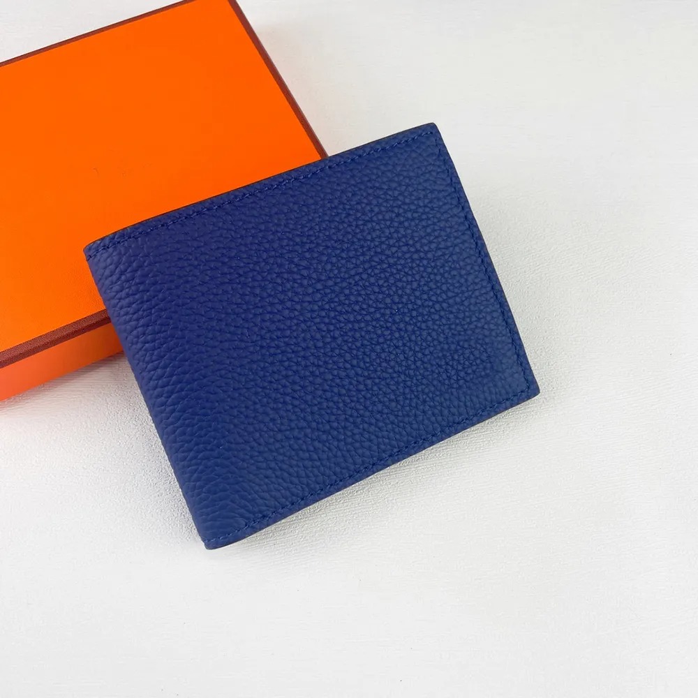 Lyxdesigner Män och kvinnor plånböcker Real Leather Silk'in Short Wallet Quality Card Holder Passport Case Calfskin Drive License Business Cash Clip med presentförpackning 2605