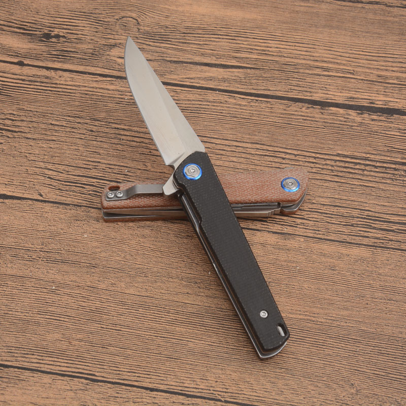 Nuevo G2401 Cuchillo plegable abatible D2 Hoja satinada CNC Micarta Mango para acampar al aire libre Senderismo Rodamiento de bolas Apertura rápida EDC Carpeta de bolsillo Cuchillos