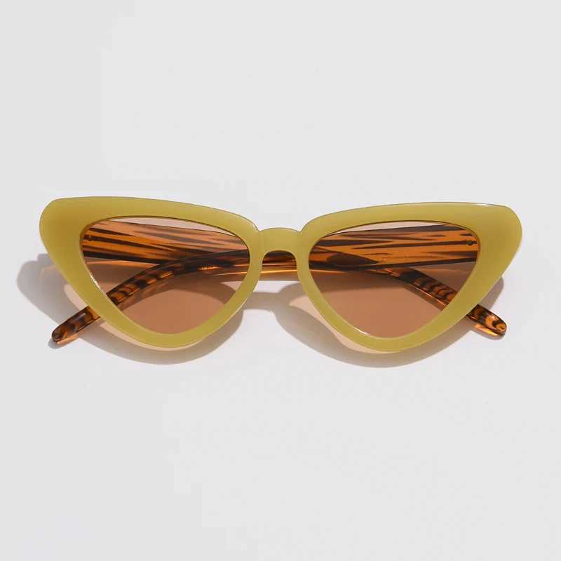 Gafas de sol Gafas de sol de ojo de gato Gafas de sol de ojo de gato pequeñas Diseñador de la marca Gafas para mujer Color caramelo Sombra degradado Gafas para mujer J240202
