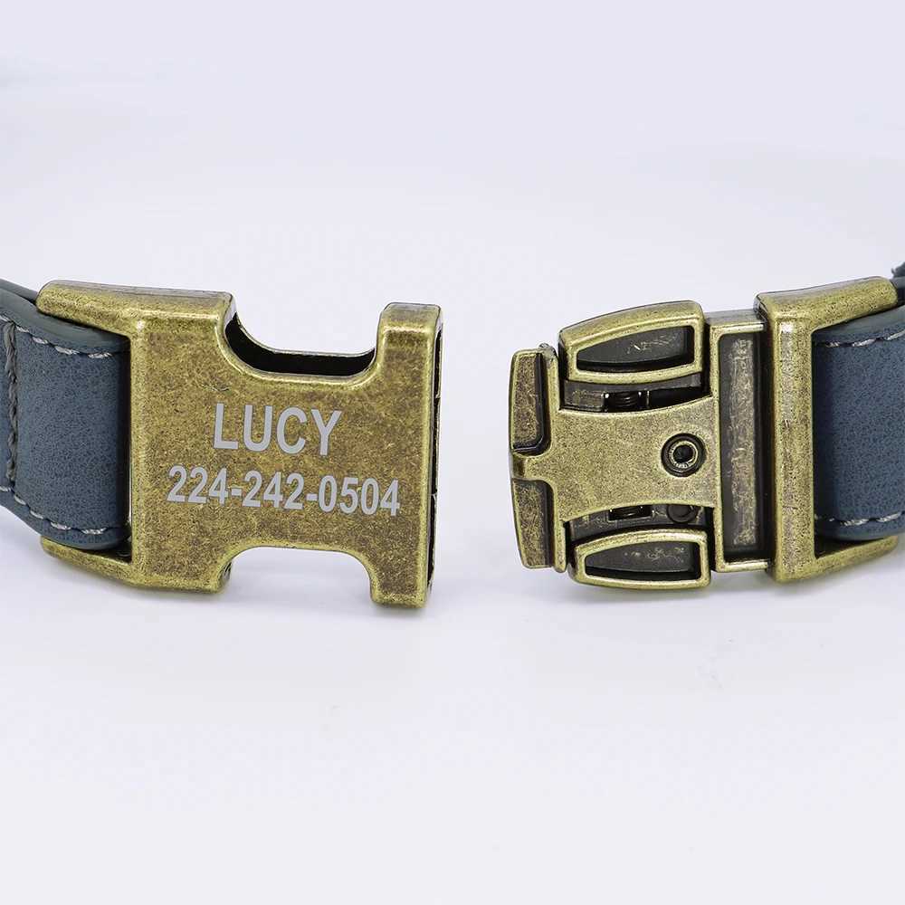 Hundhalsar Leases Custom Dog Collar Personlig PU -läder Doghalsar Mjuka vadderade husdjurs -ID -krage för små medium stora hundar Pitbull Bulldog Pug